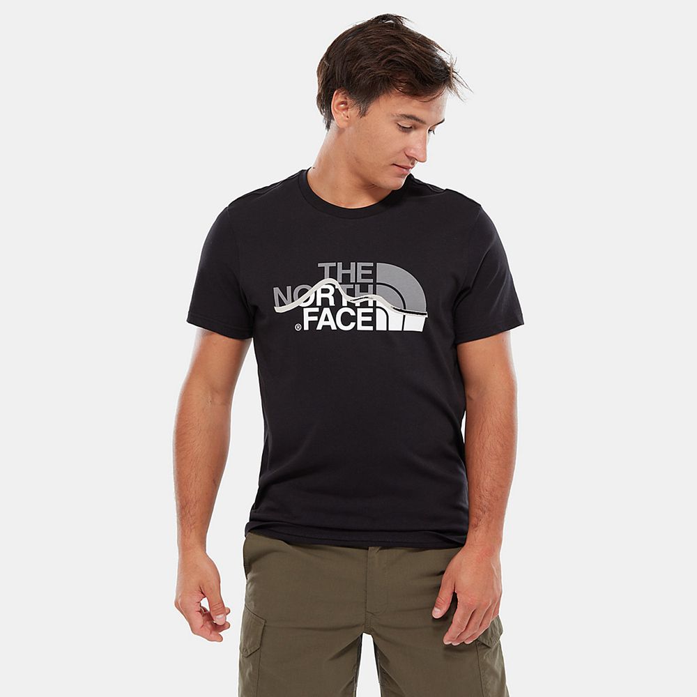 The North Face T-Shirts Mens Australia - The North Face Mountain Line Black Mountaineering (SOE-0795